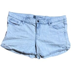 Merona Women's Cut-Off Denim Shorts Blue Size 18 Cuffed Hem light denim target